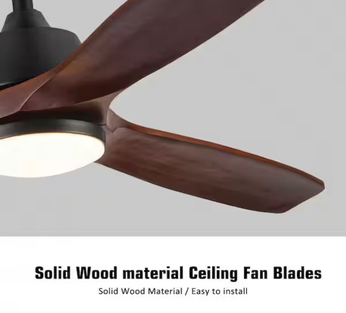 52 in. Solid Wood Blades ceiling fan