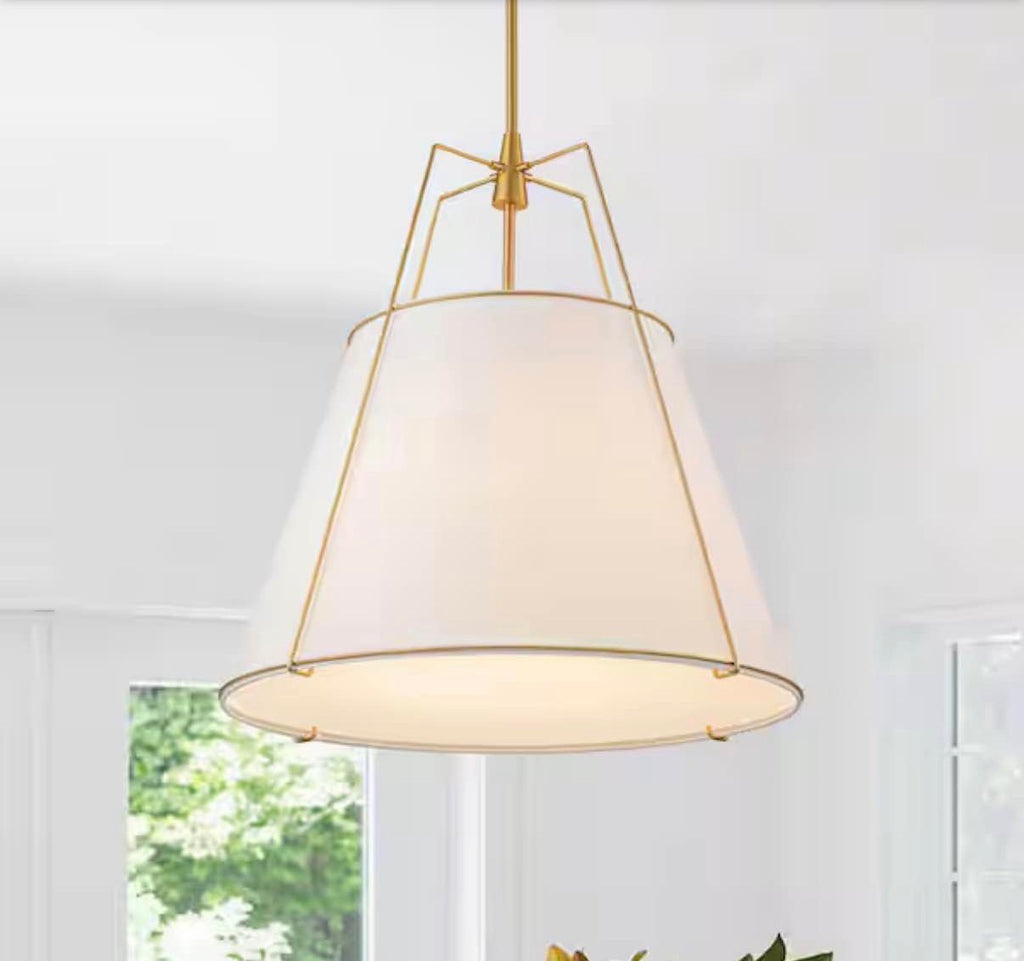 Haven Modern Farmhouse 4-Light Brass Frame Pendant Light