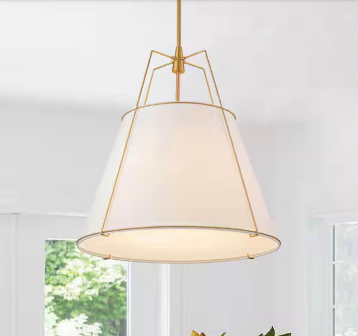 Haven Modern Farmhouse 4-Light Brass Frame Pendant Light