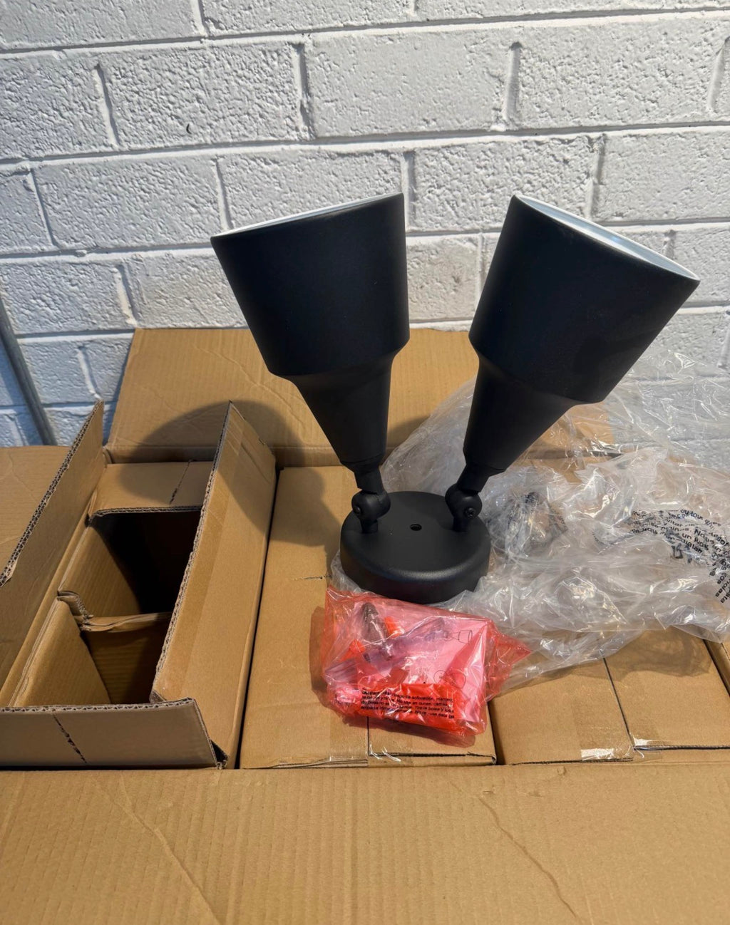 2-Light 120-Watt Black Outdoor Adjustable Flood Light