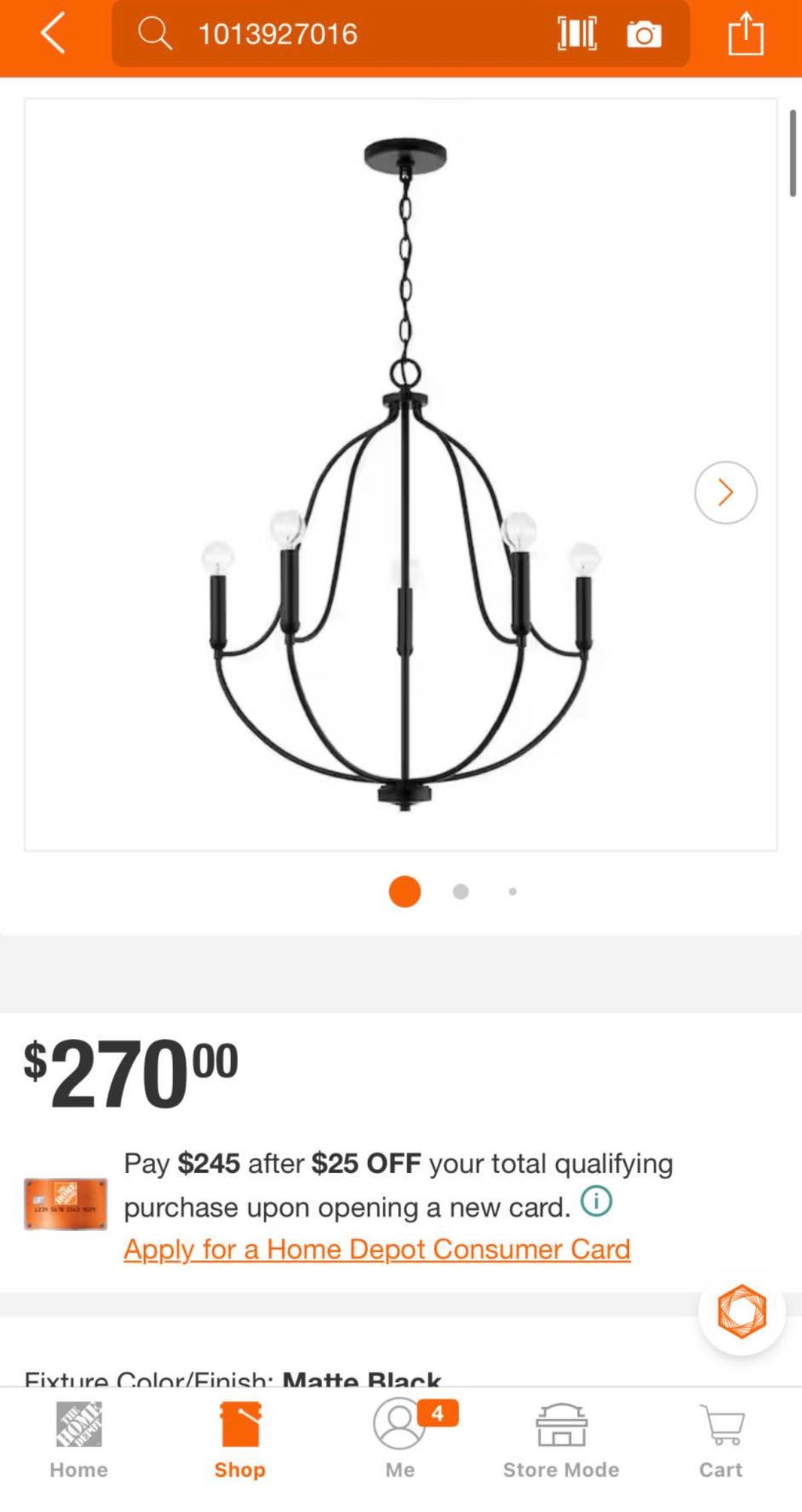 Madison 5-Light Chandelier in Matte Black