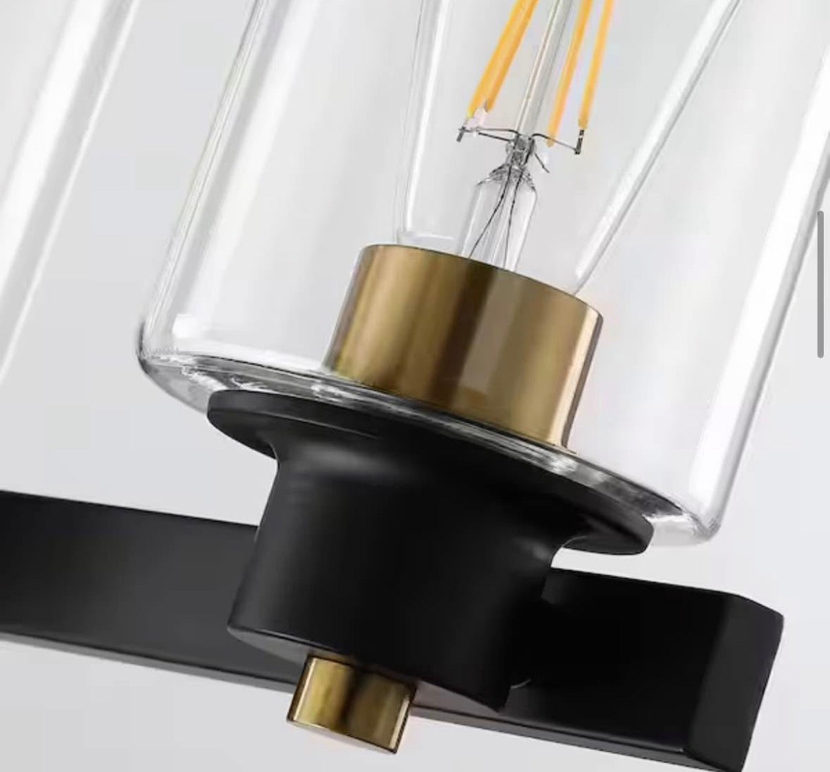50 in. 6-Light Matte Black and Gold Bathroom Vanity Light