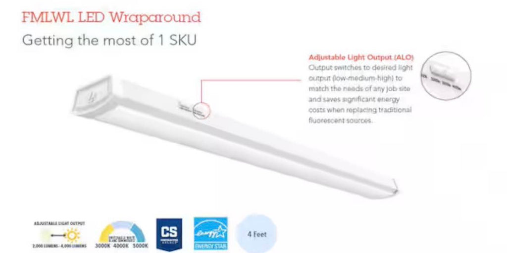 4 ft adjustable lumens LED light