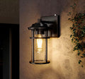13.5 in. Black Sensing Dusk to Dawn Outdoor Wall Light