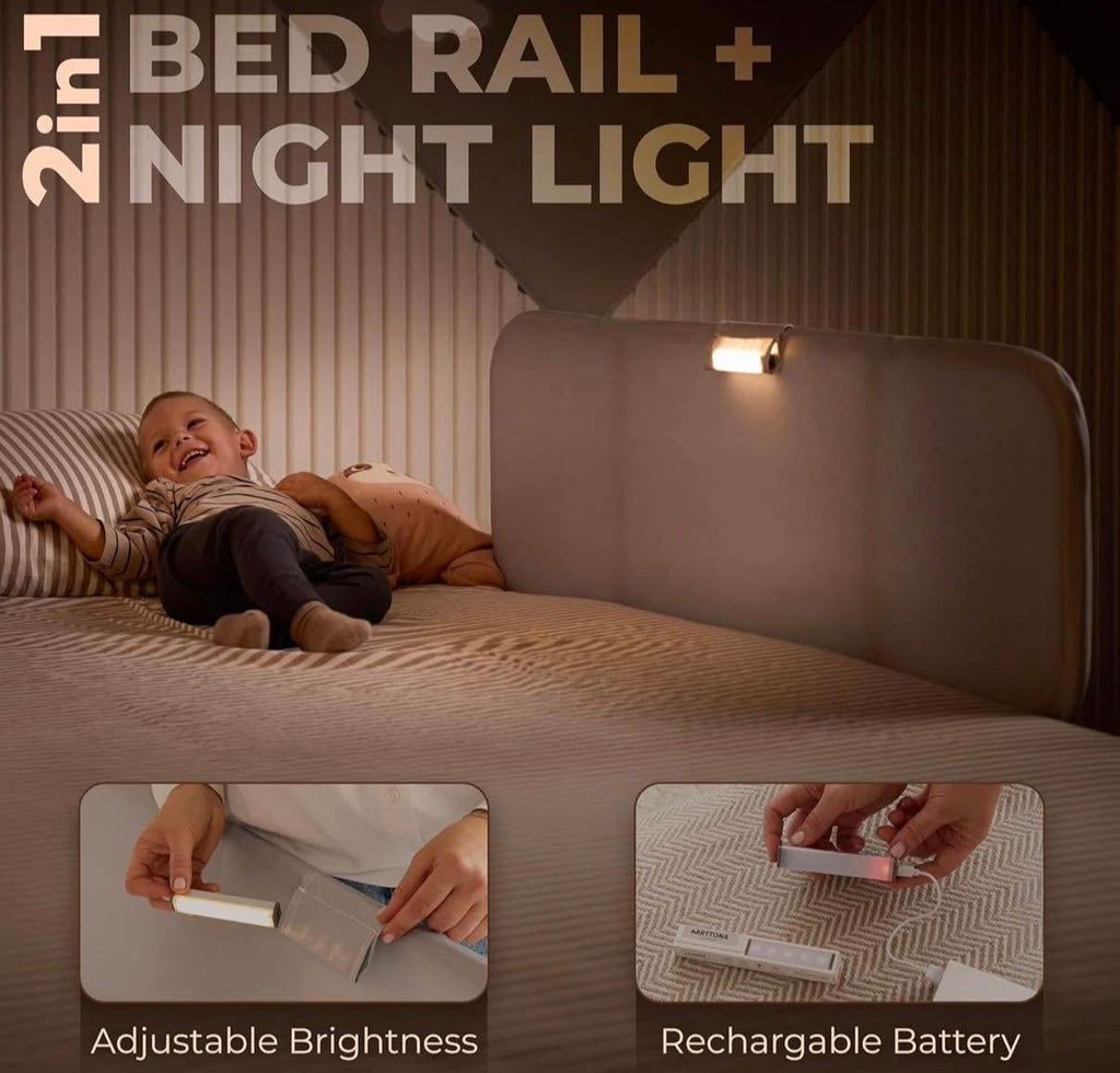 Toddler Bed Rail with Night Light  32 inch