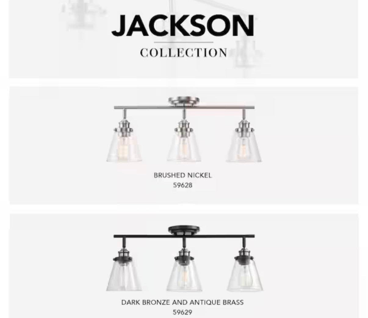 Jackson 2 ft. 3-Light Brushed Nickel Fixed Track Lighting