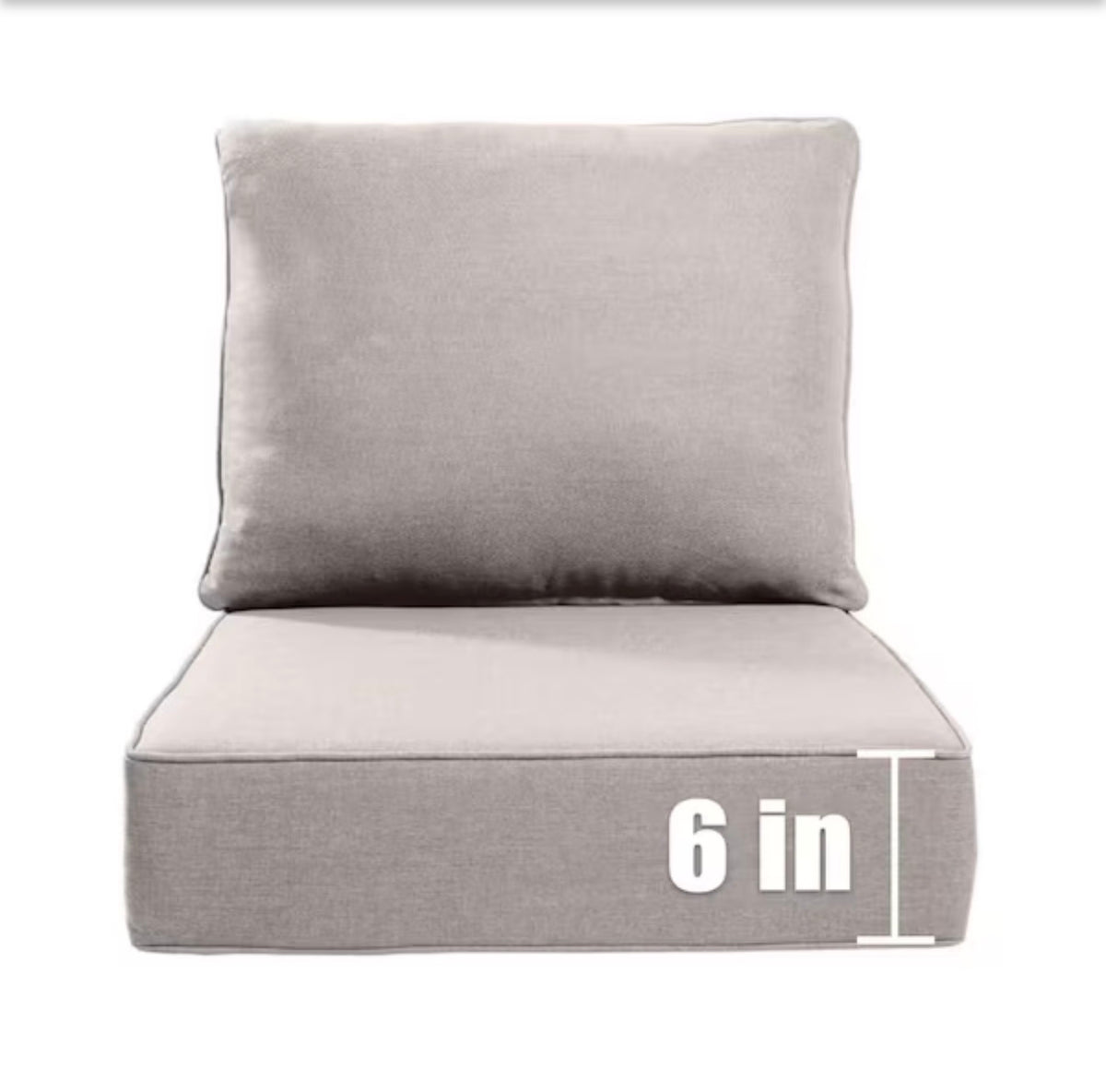 22 in. W x 24 in. D x 6 in. Thick outdoor Chair Cushion
