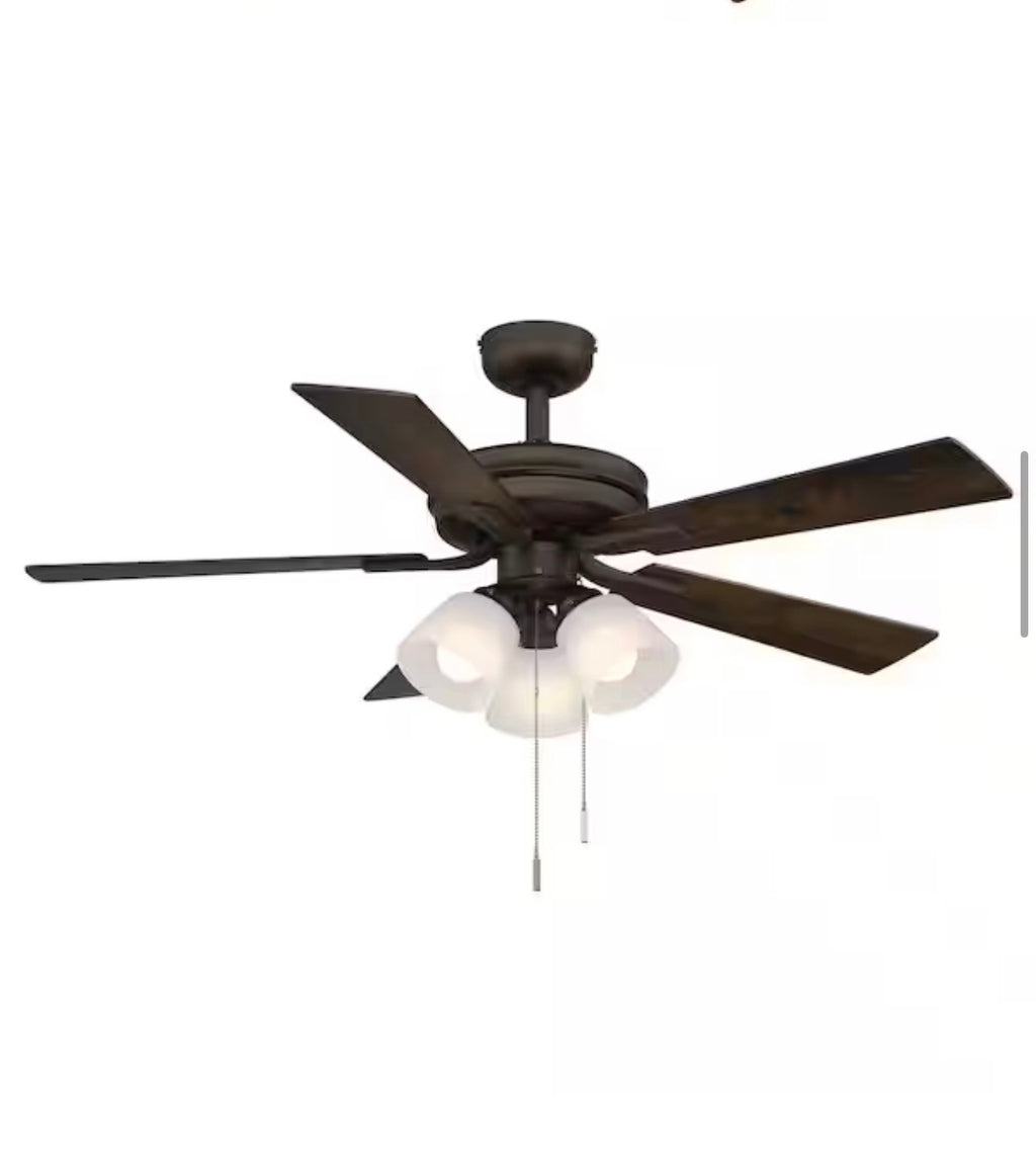Sinclair II 44 in. Indoor Oil Rubbed Bronze LED Ceiling Fan with Light