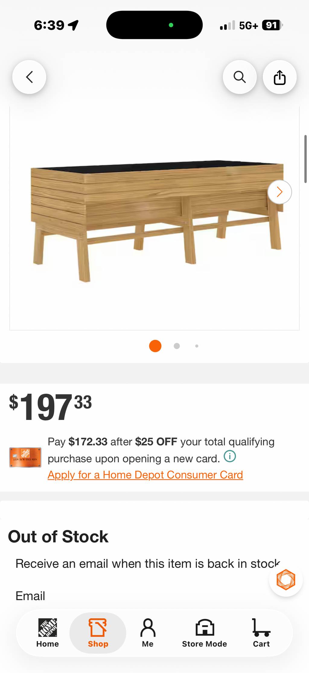 71 in. L Large Cedar Wooden Raised Garden Bed