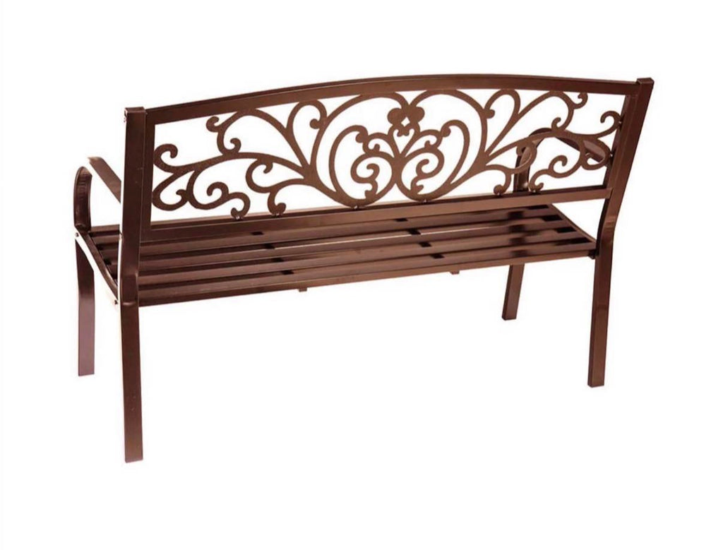 50 in. Blooming Metal Outdoor Garden Bench