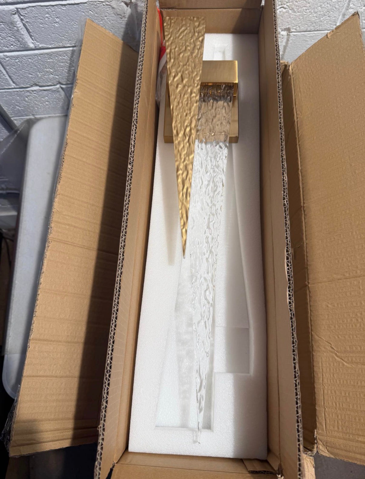 1-Light Gold LED Triangle Wall Sconce