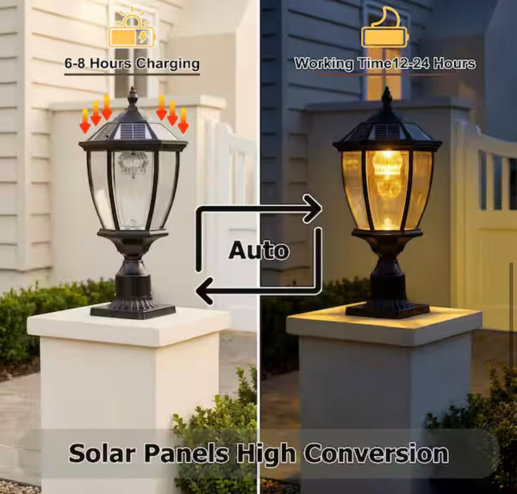 Outdoor Weather Resistant Solar Post light