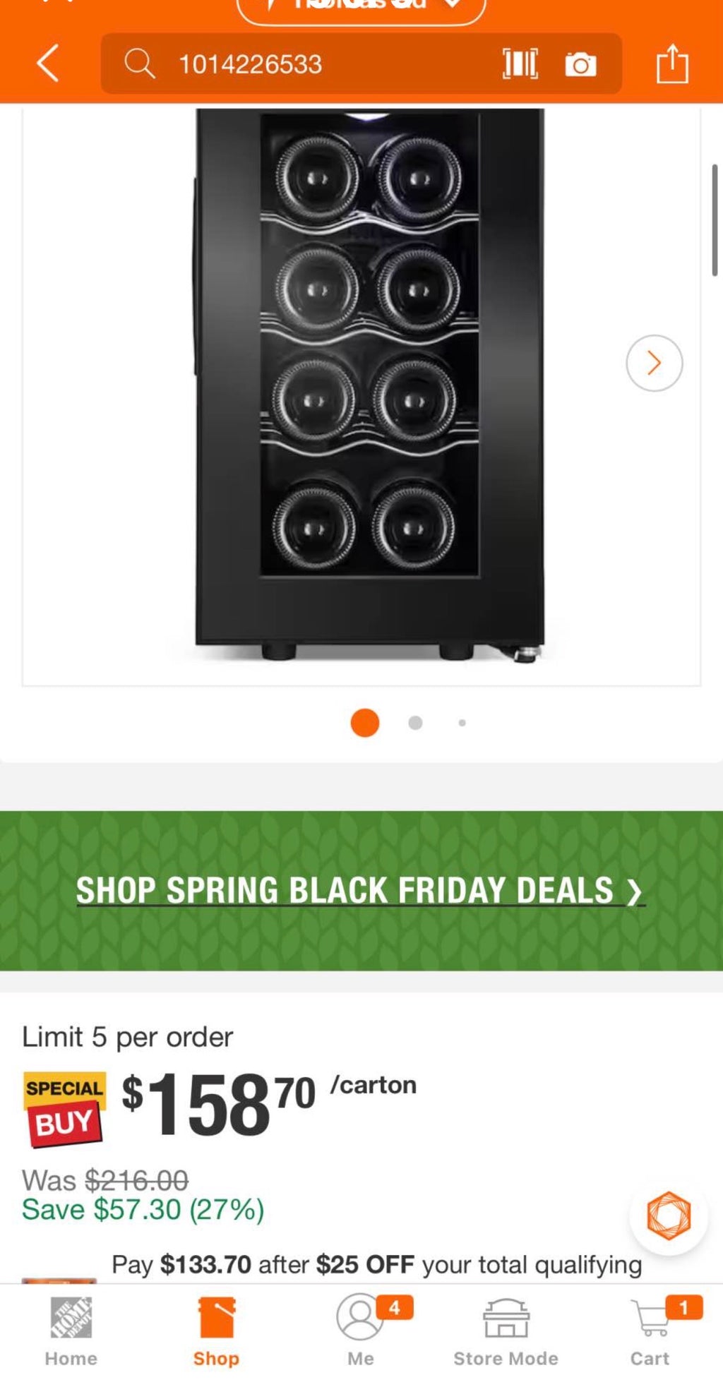Black Freestanding Beverage Center 8-Bottle Wine Cooler