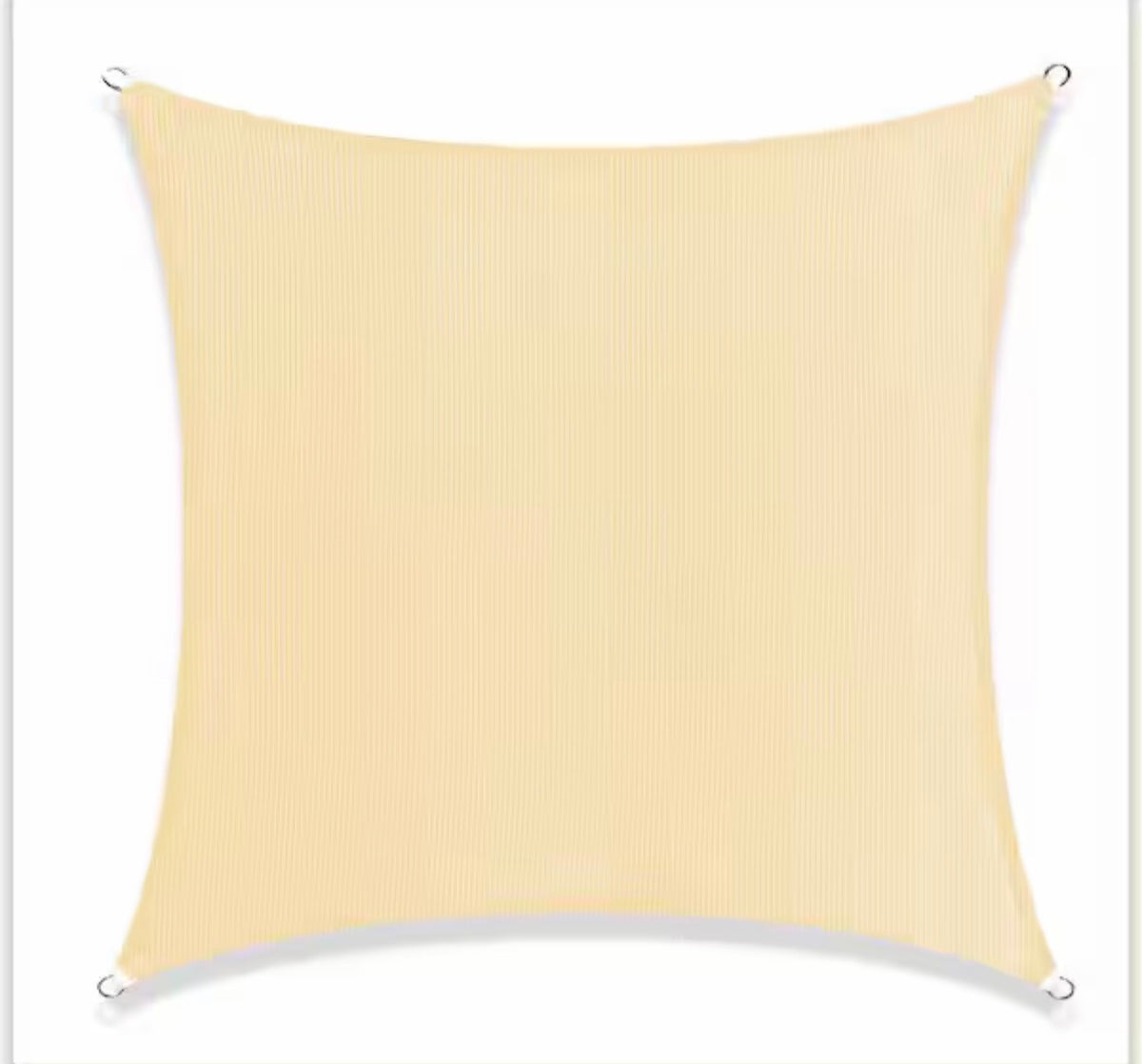 12 ft. x 12 ft. 190 GSM Beige Square Sun Shade Sail Screen Canopy