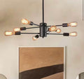 8-Light Black Modern Sputnik Chandelier