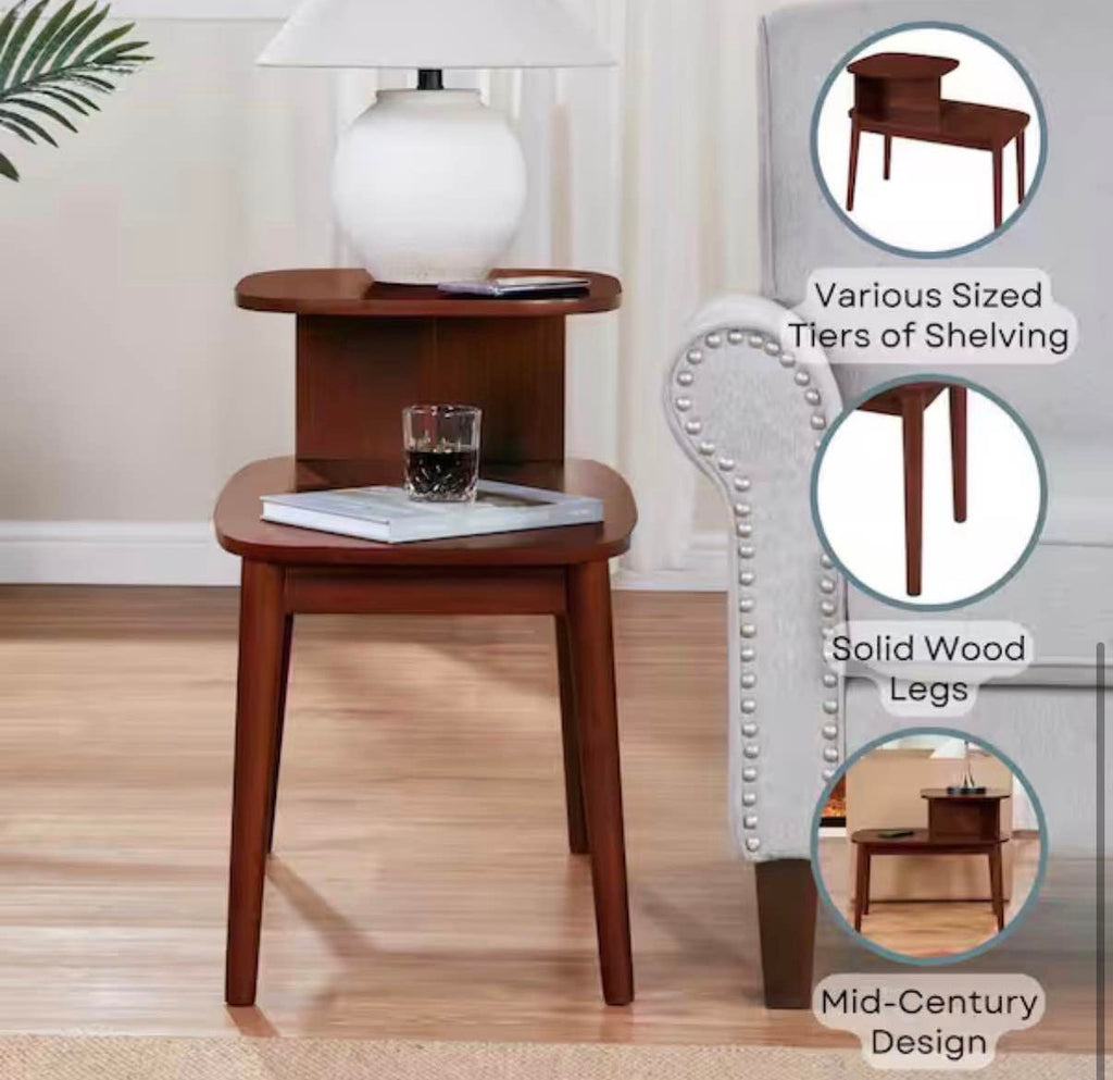 Maxwell Mid-Century 24 in. H Mahogany End Table