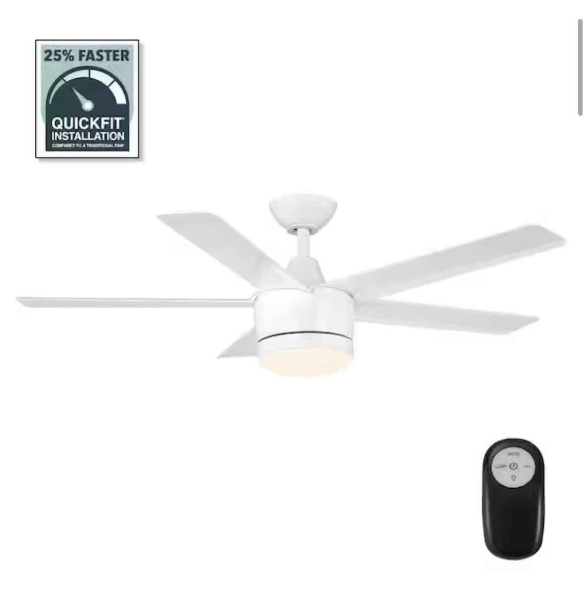 Merwry 48 in. Ceiling Fan with Light Kit and Remote Control
