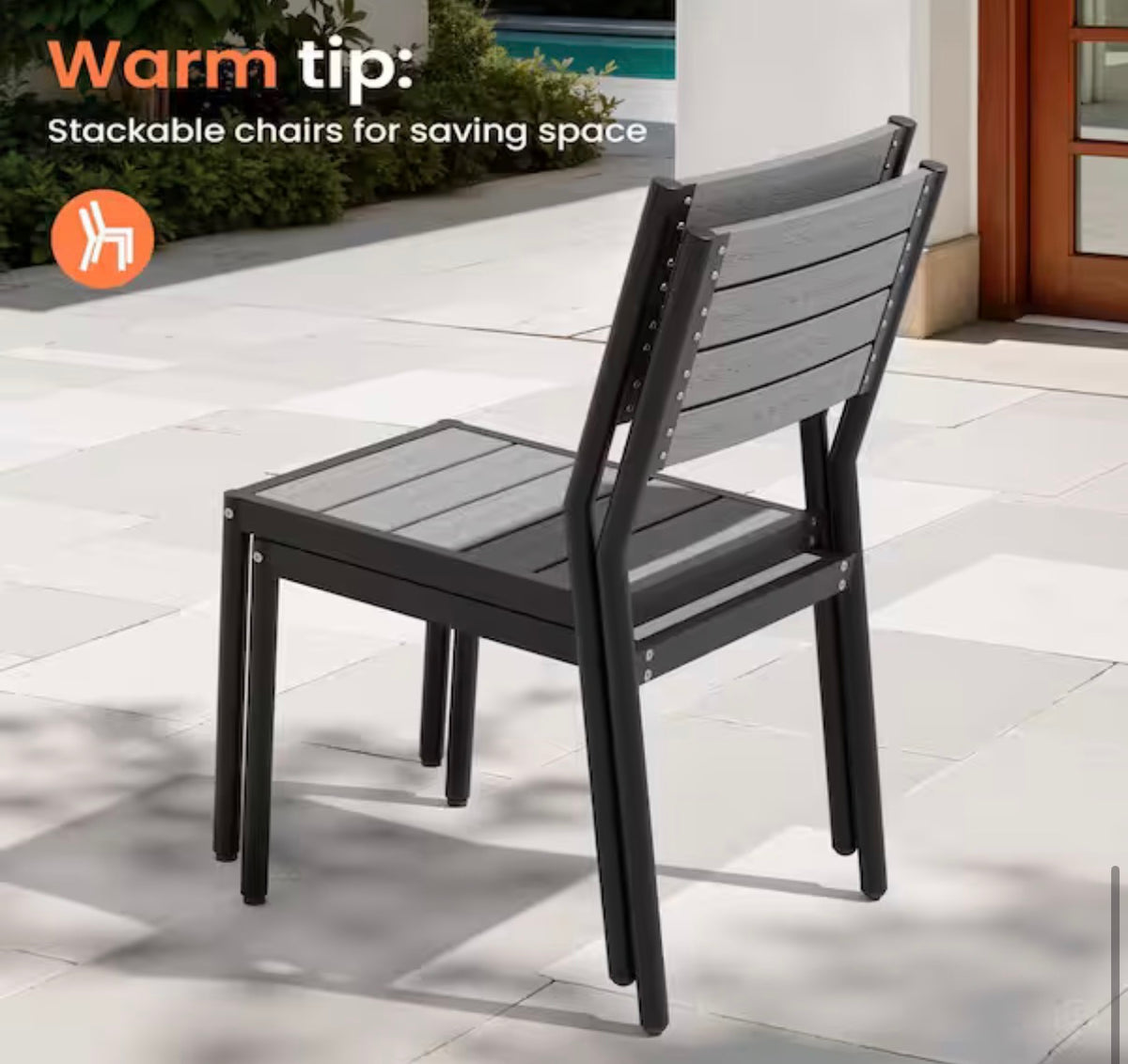 7-Piece Dark Gray 70 in. Aluminum Patio Outdoor Dining Set