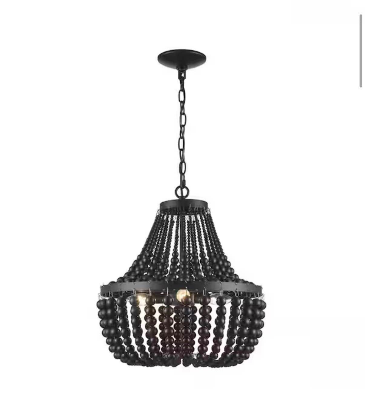 Cayman 3-Light Black Chandelier Light