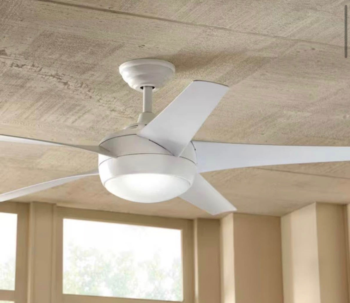 Windward 52 in LED Matte White Ceiling Fan