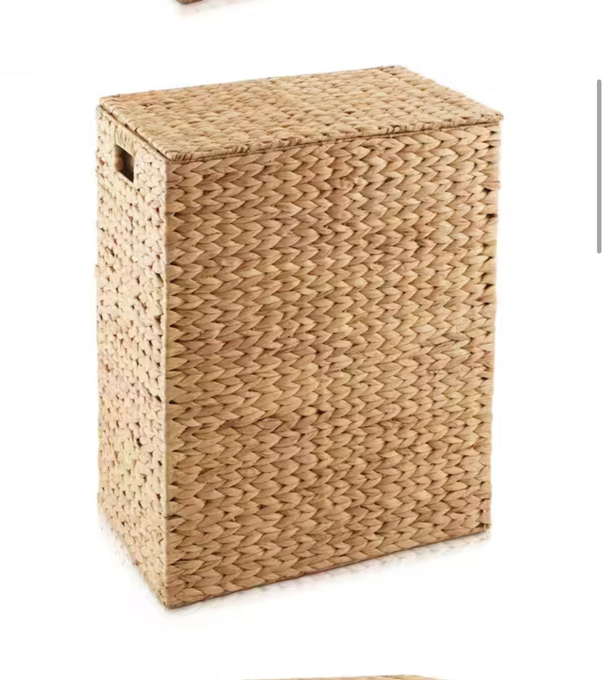 Woven Water Hyacinth Laundry Hamper with Lid
