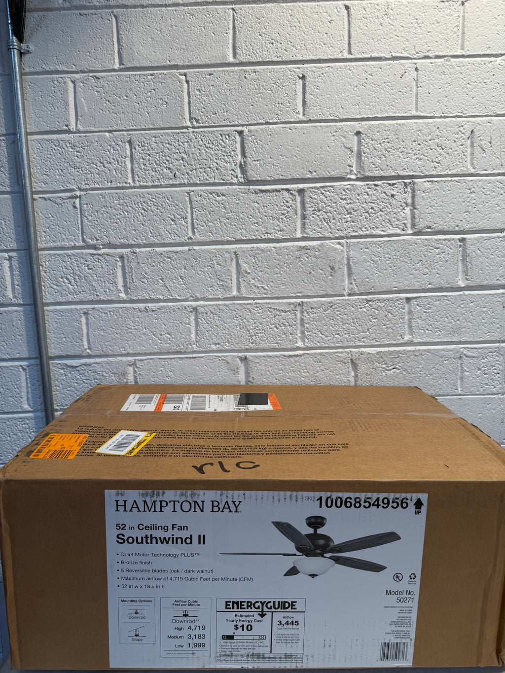 Southwind II 52 in. Indoor LED Bronze Ceiling Fan with Light Kit