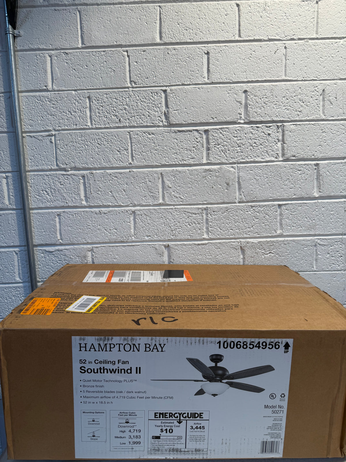 Southwind II 52 in. Indoor LED Bronze Ceiling Fan with Light Kit