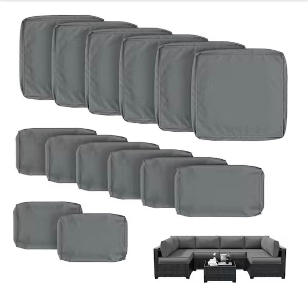 14-Piece Outdoor Cushion Cover Set (Slipcovers Only)