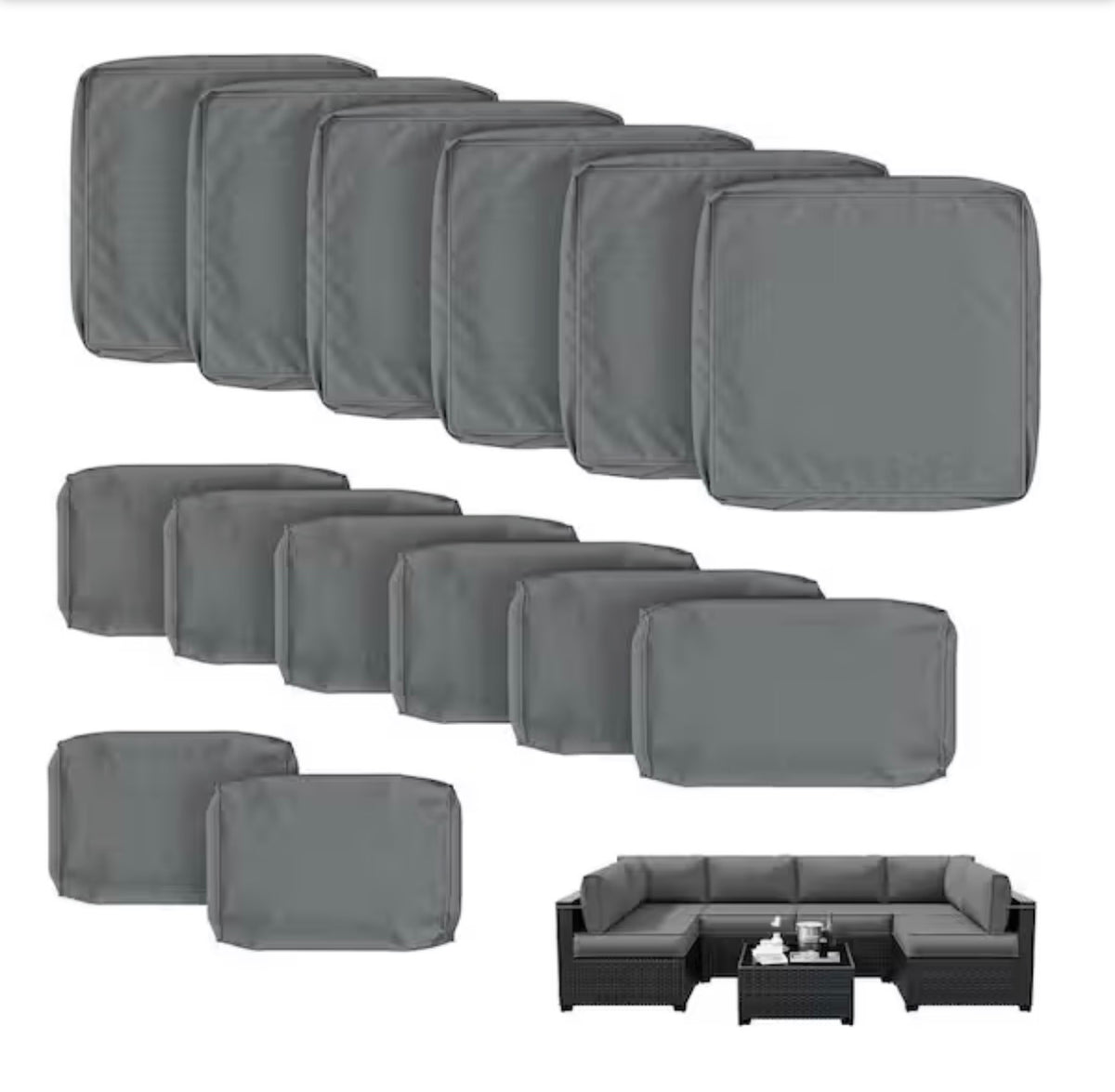 14-Piece Outdoor Cushion Cover Set (Slipcovers Only)