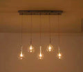 5 Light Silver Chandelier Ceiling Lighting With Clear Glass Shade