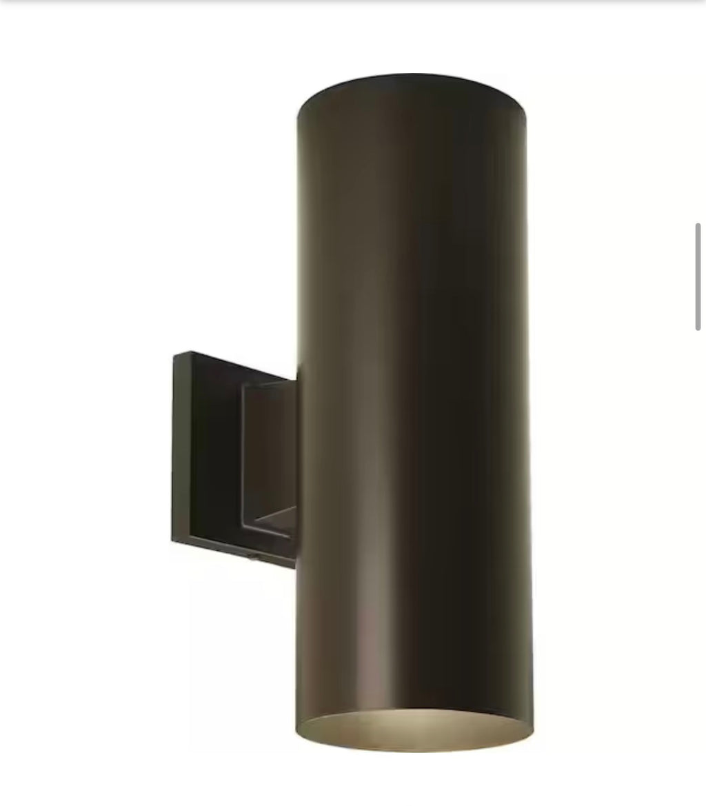 5" Antique Bronze Modern Outdoor Wall Lantern Cylinder Light