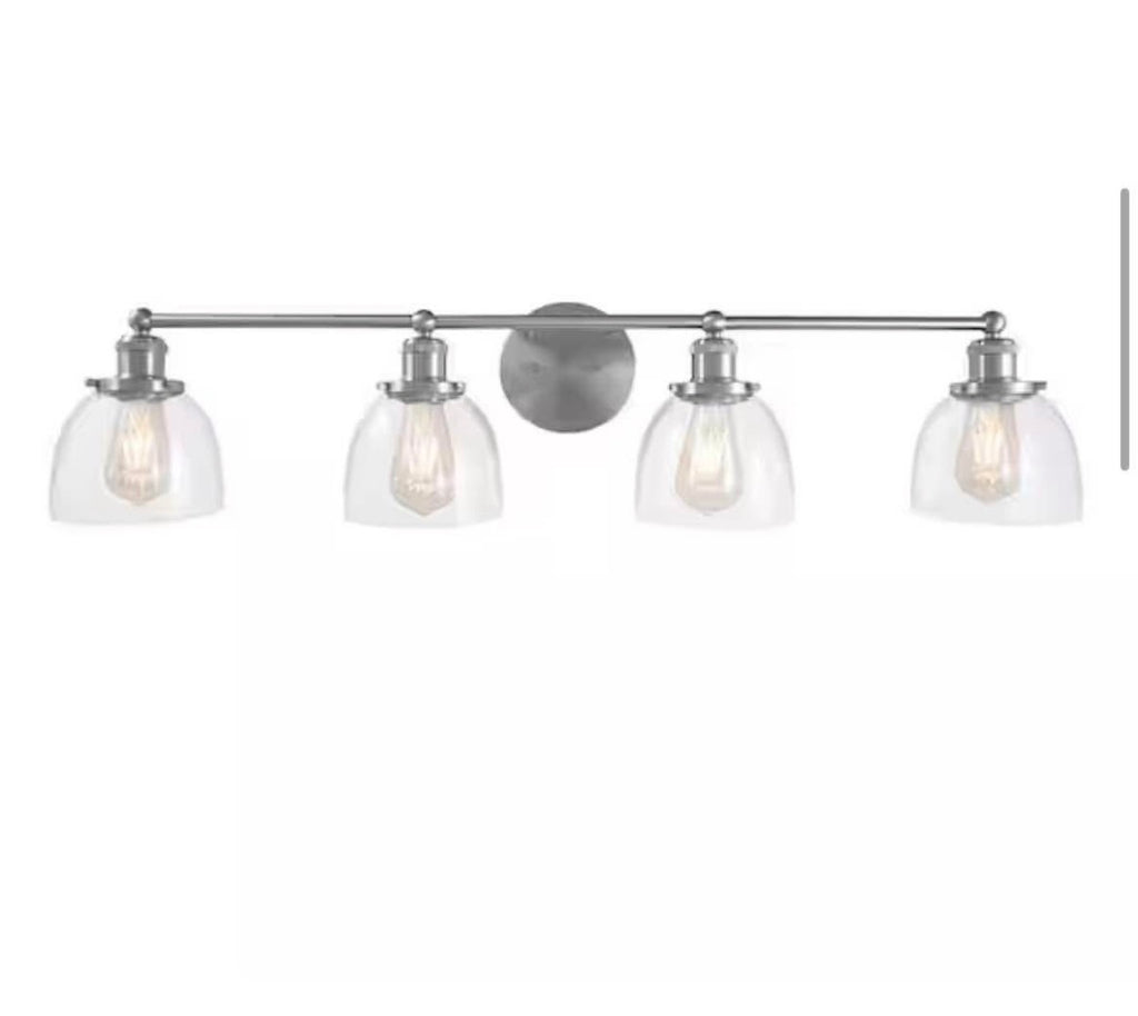 37.5 in. 4-Light Brushed Nickel Industrial Vanity