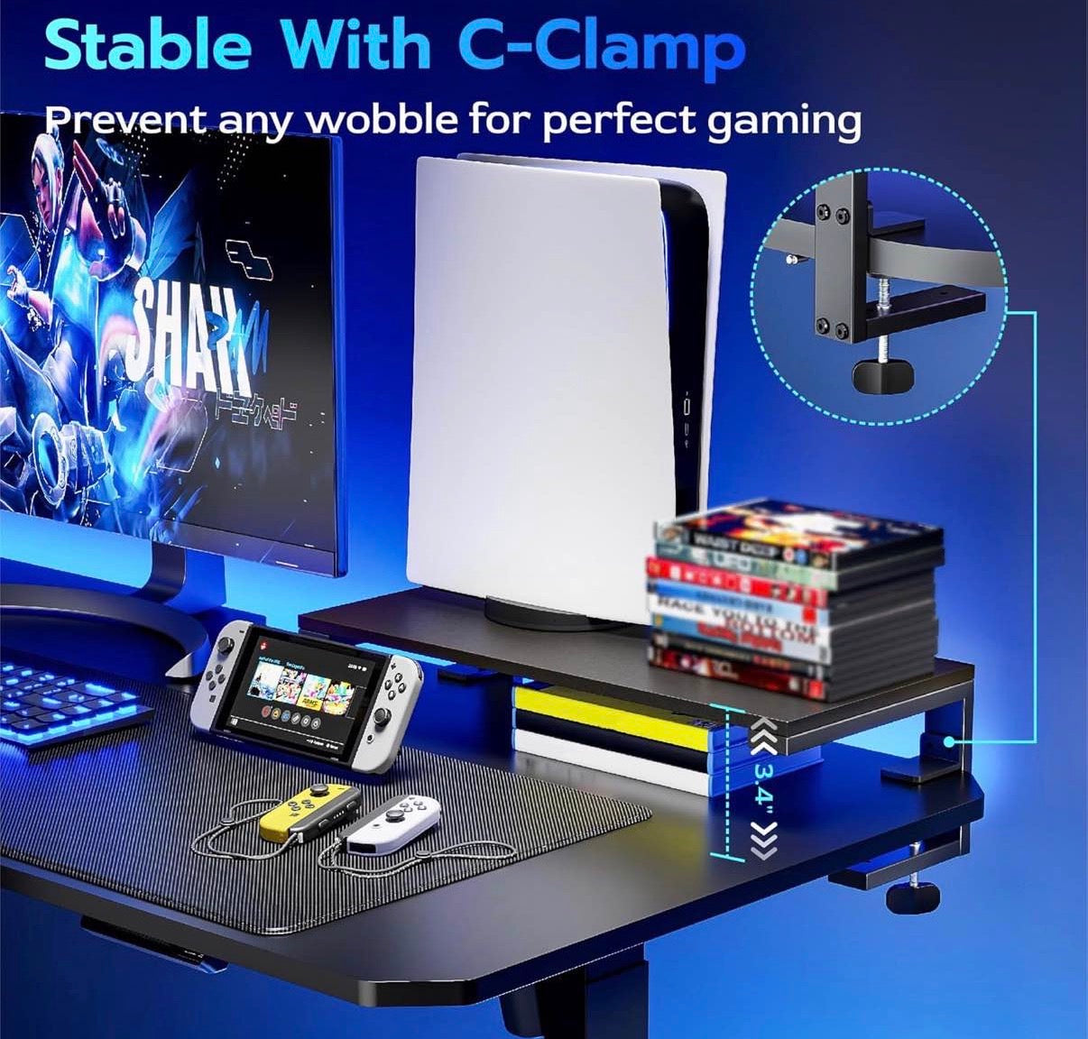 22 inches Heavy Duty Desktop Organizer for Gaming Desk