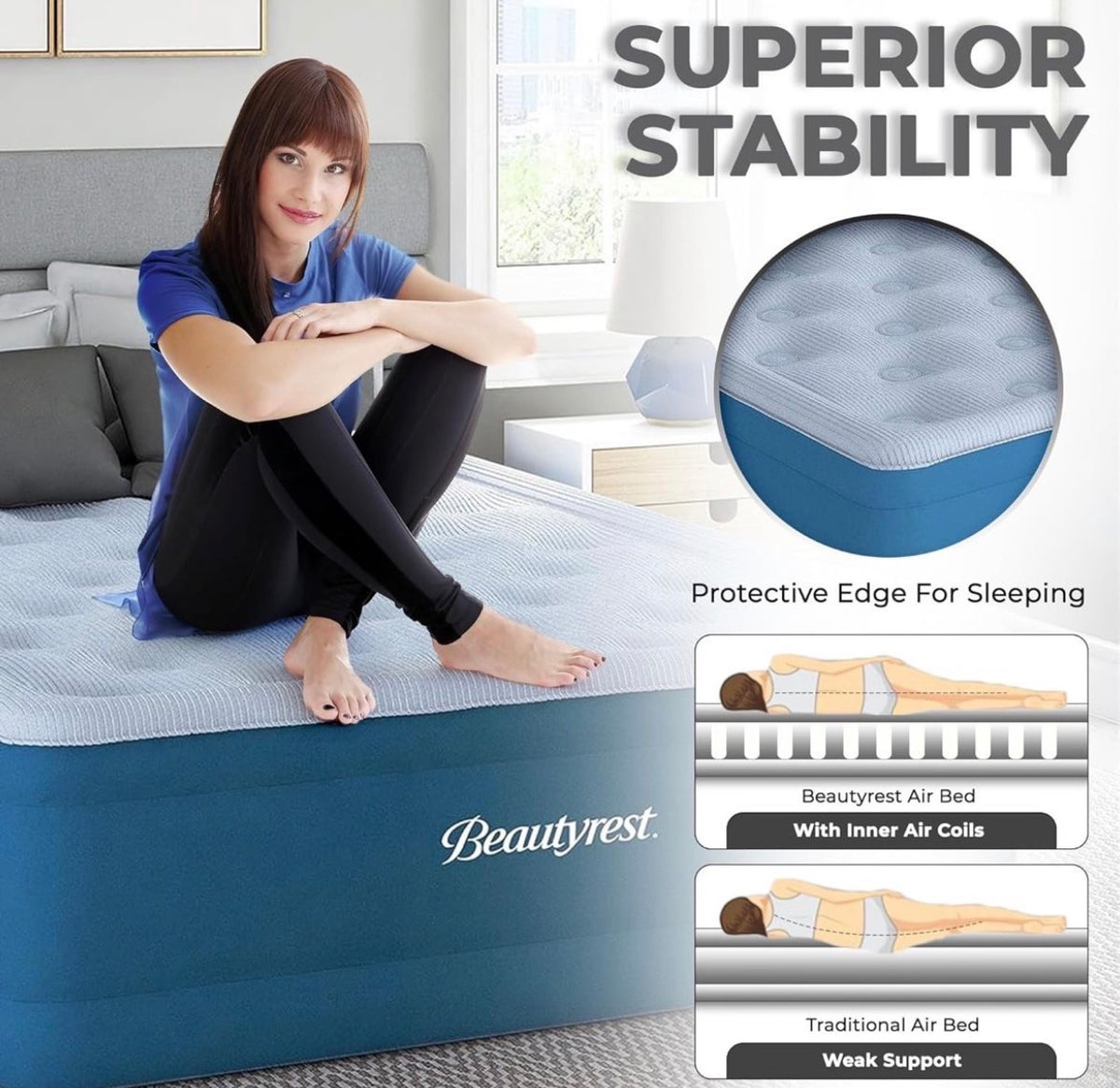 17" Comfort Plus Air Bed Mattress with Built-in Pump Twin Size