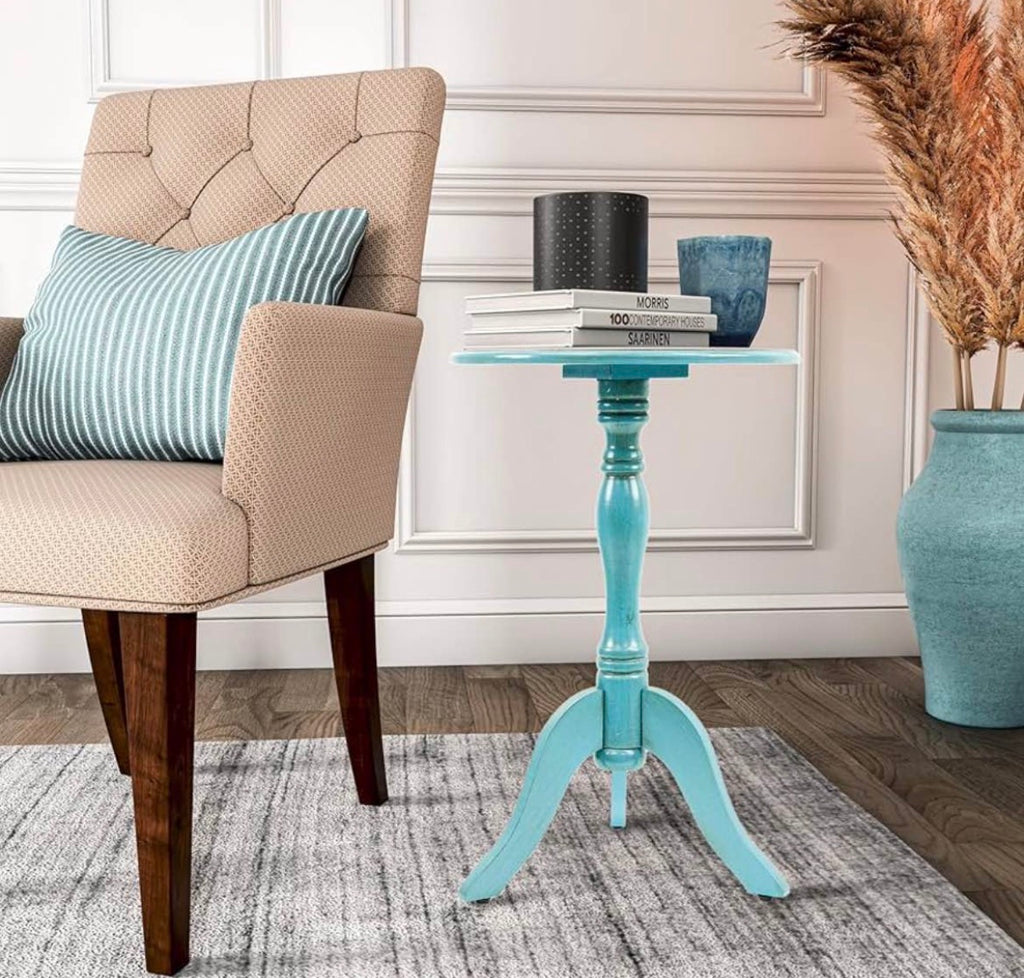 Round Pedestal Accent Side Table