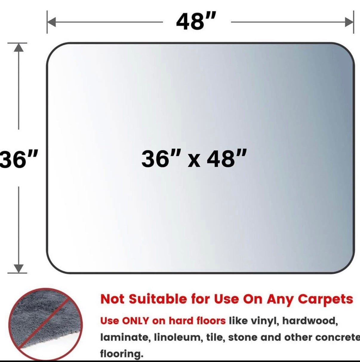 Heavy Duty Crystal Clear Desk Chair Mat