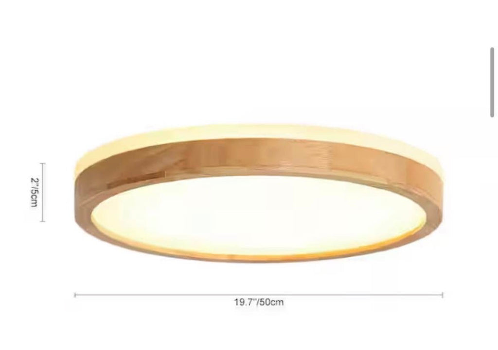 20 in Wood Round Ceiling Light