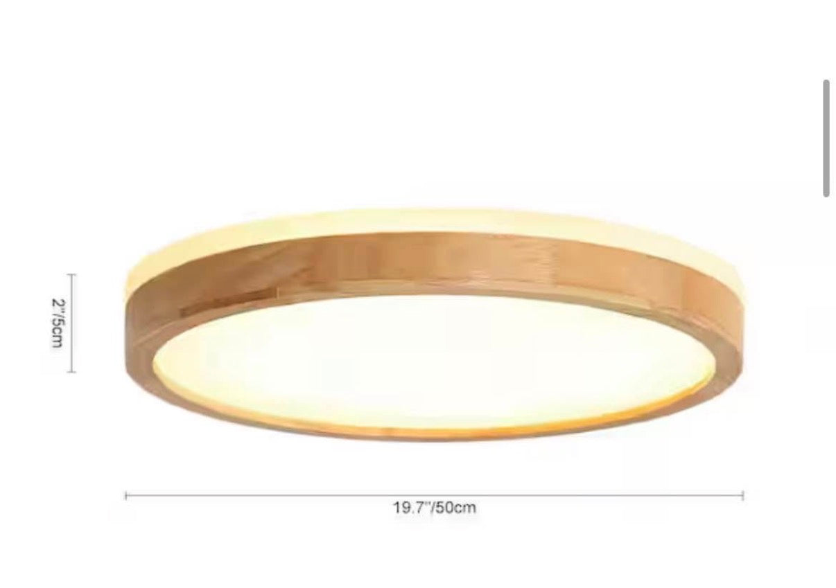 20 in Wood Round Ceiling Light
