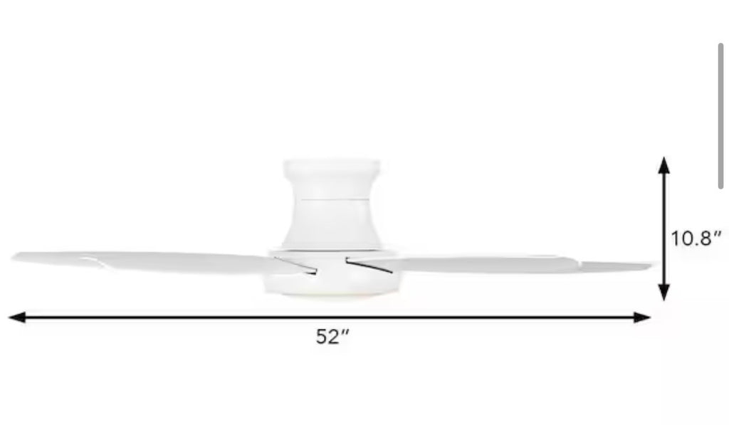 52 in. Flush Mount Ceiling Fan with Adjustable LED light