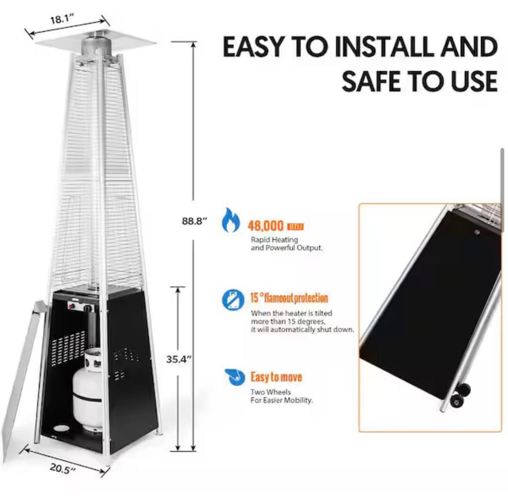 48,000 BTU Patio Heater with Wheels