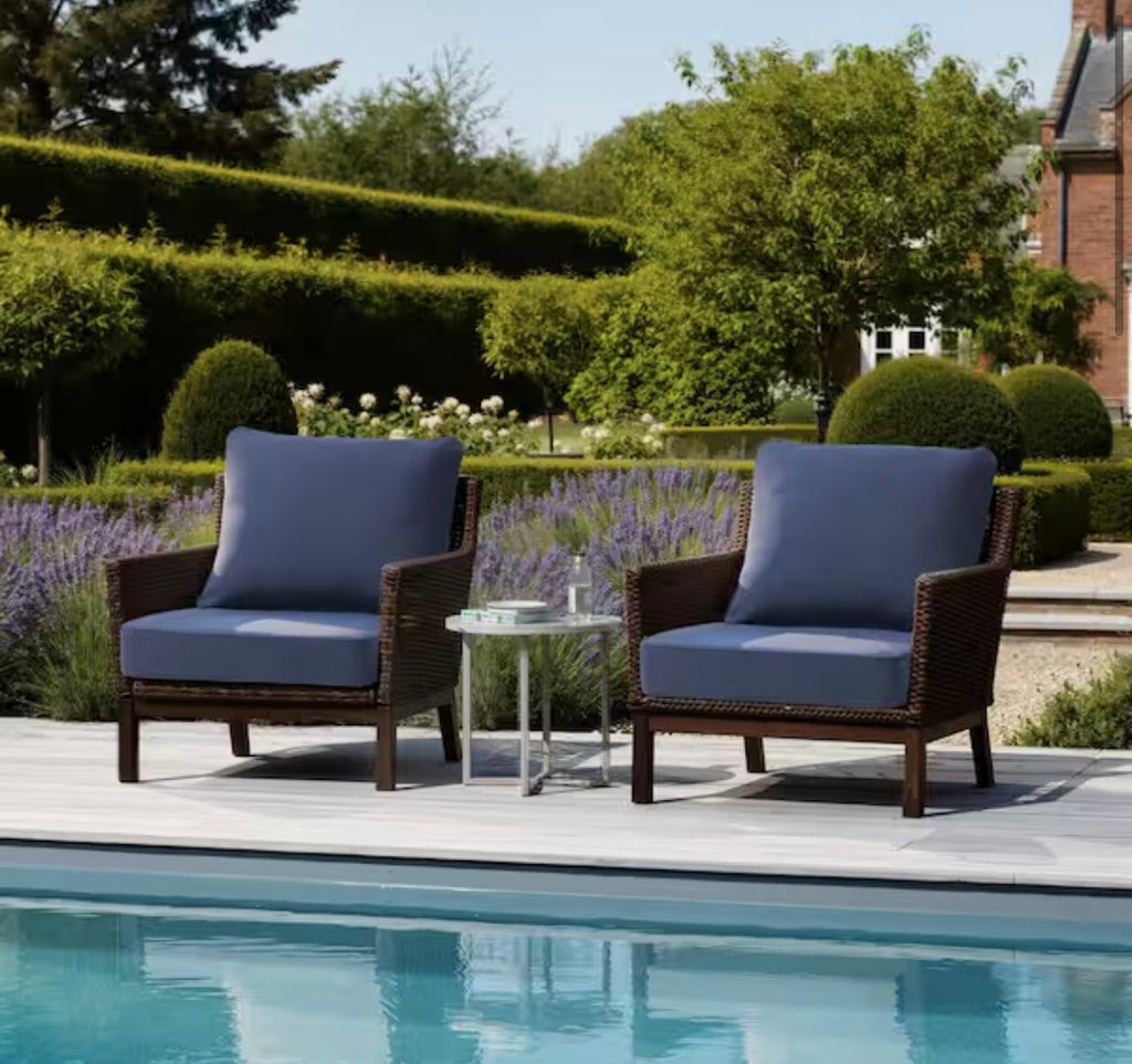 24 in. x 24 in. Set of 2 Patio Outdoor Lounge Chair Cushions