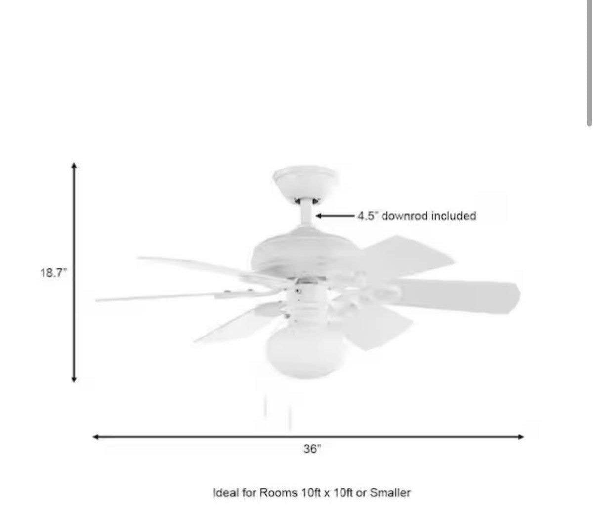 Minuet 36 in Ceiling Fan with Light Kit