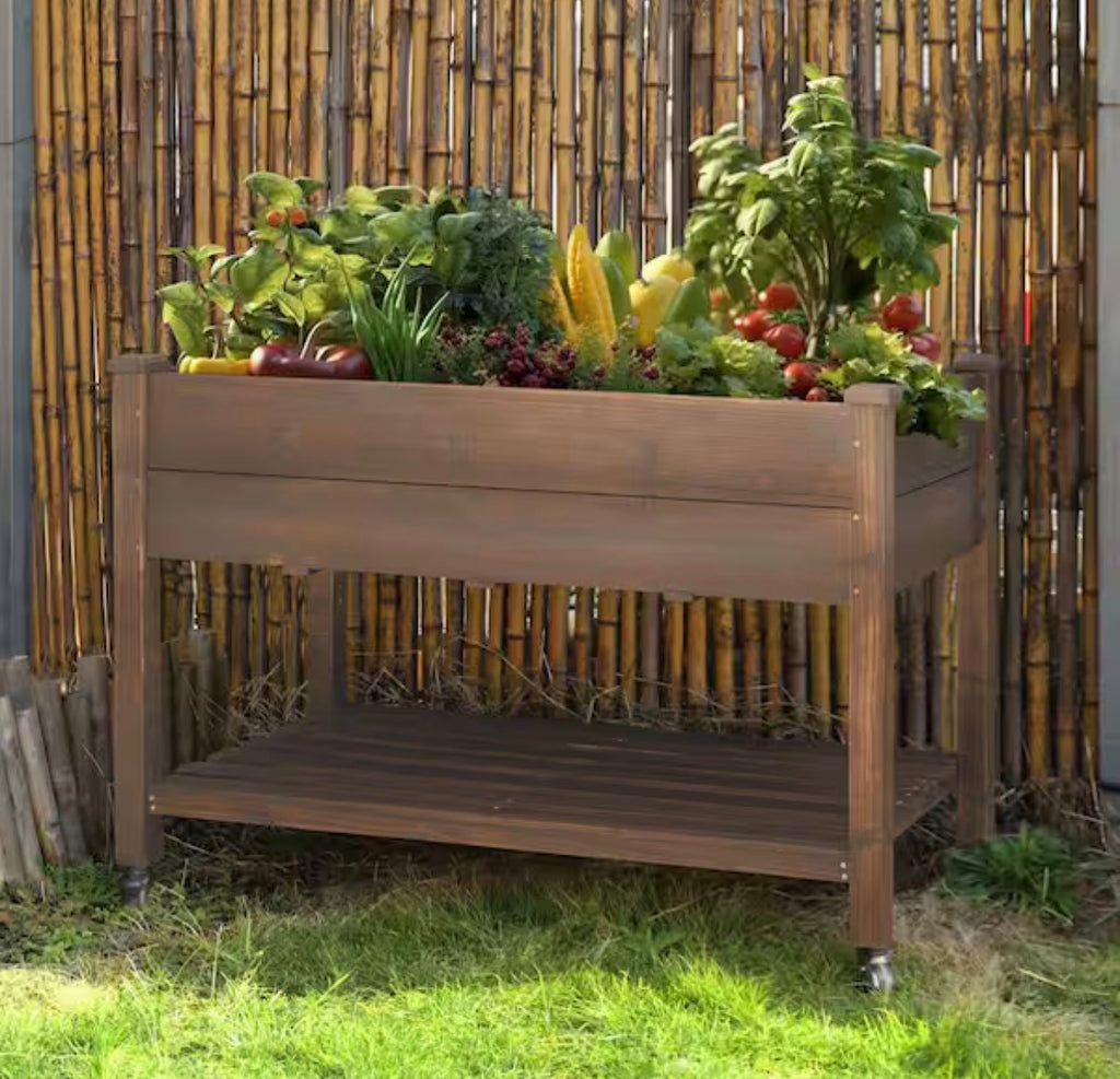 48 in. Raised Garden Bed with Lockable Wheels