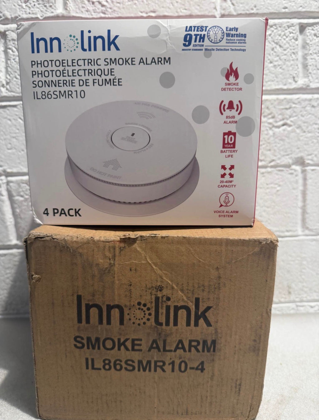 Smoke Detector with Voice Alarm 4 pcs