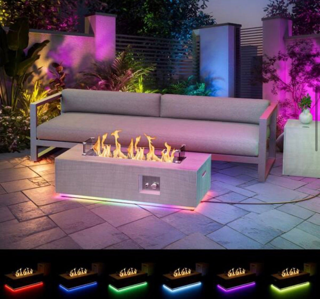 42 in. Fire Pit Table with RGB LED Lighting