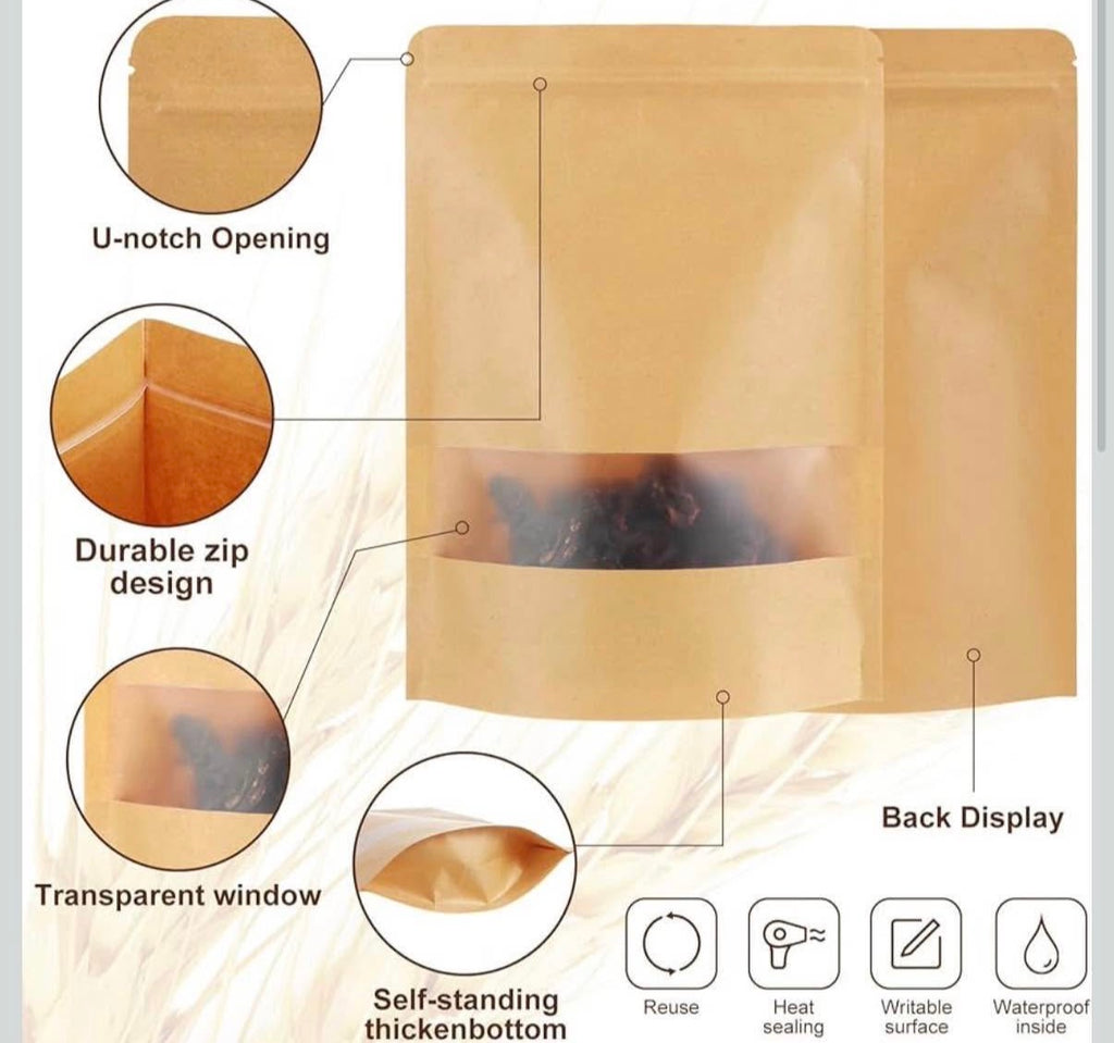 150 Pcs Kraft Bags with Window 11.5 x 15.5 Inch