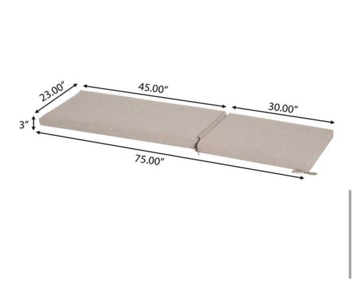Noah 75 in. x 23 in. Patio 1-Piece Outdoor Chaise Lounge Cushion
