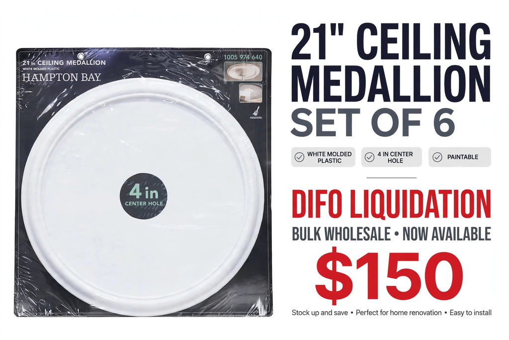 21 in. Smooth White Ceiling Medallion set of (6)