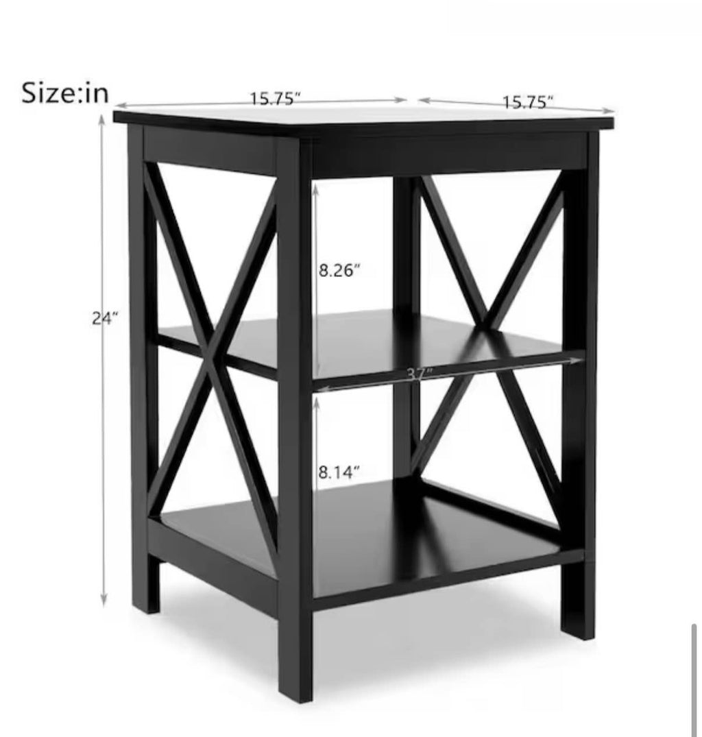Stylish Black Wood Side Table