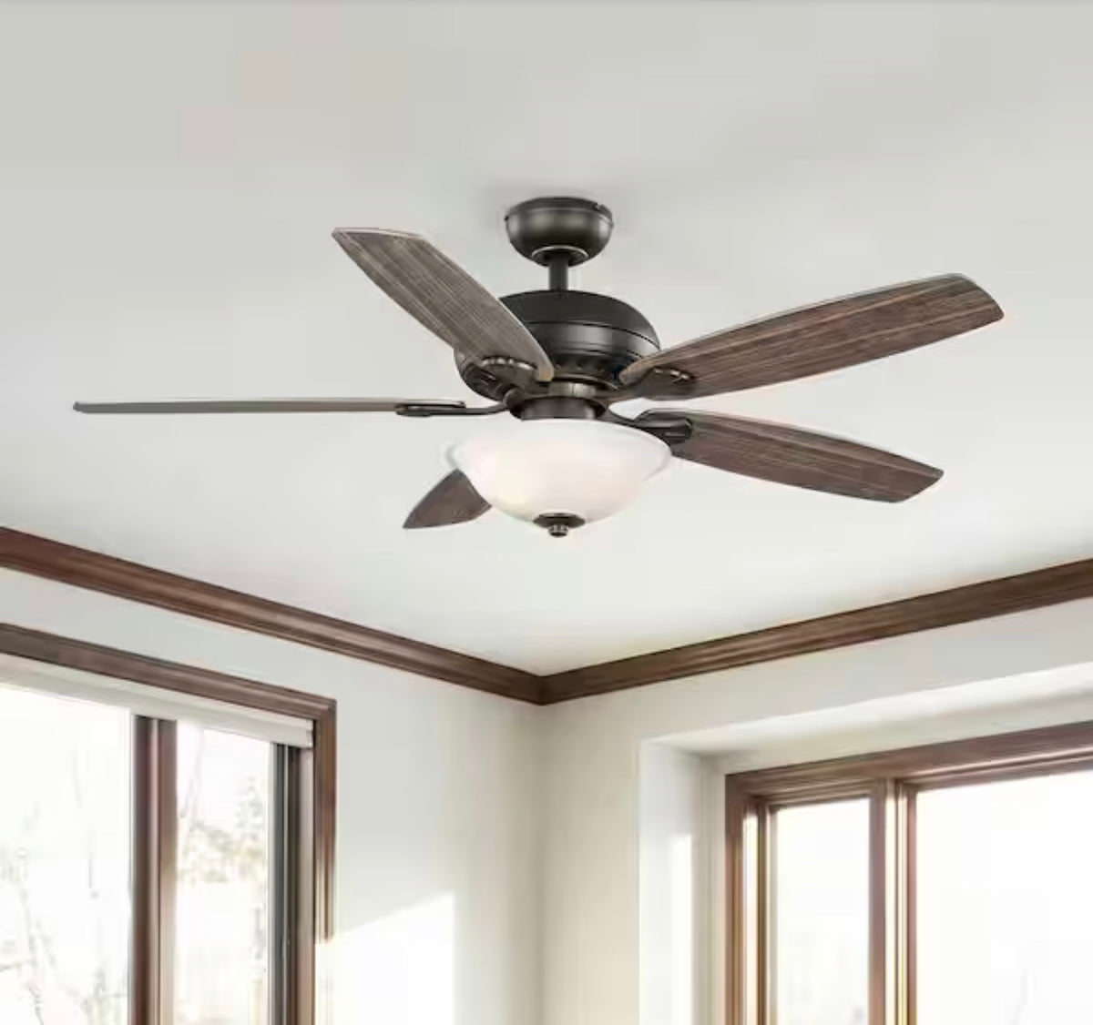 Southwind II 52 in. Indoor LED Bronze Ceiling Fan with Light Kit